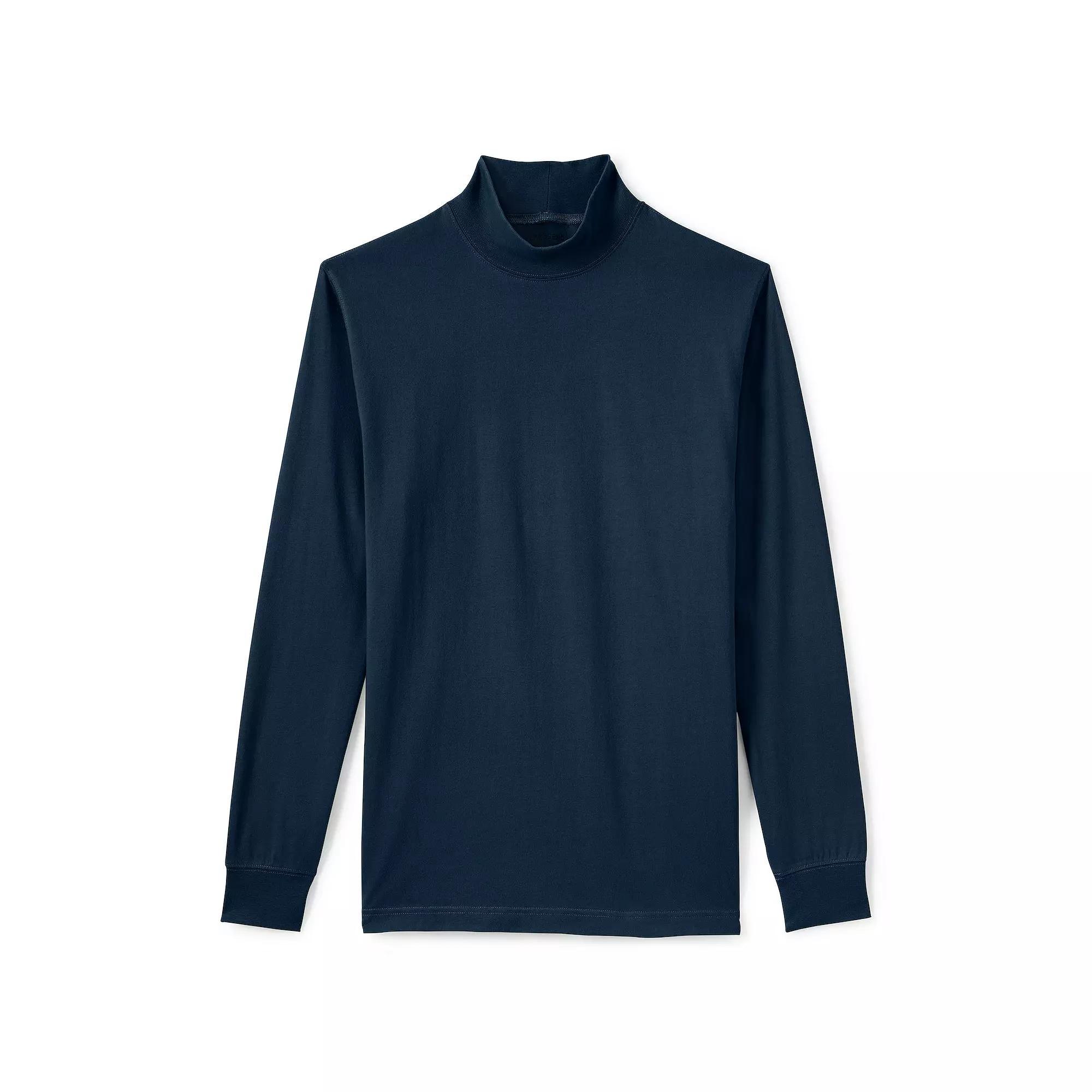 Men's Lands' End Super-T Mock Turtleneck, Size: XL, Radiant Blue Product Image