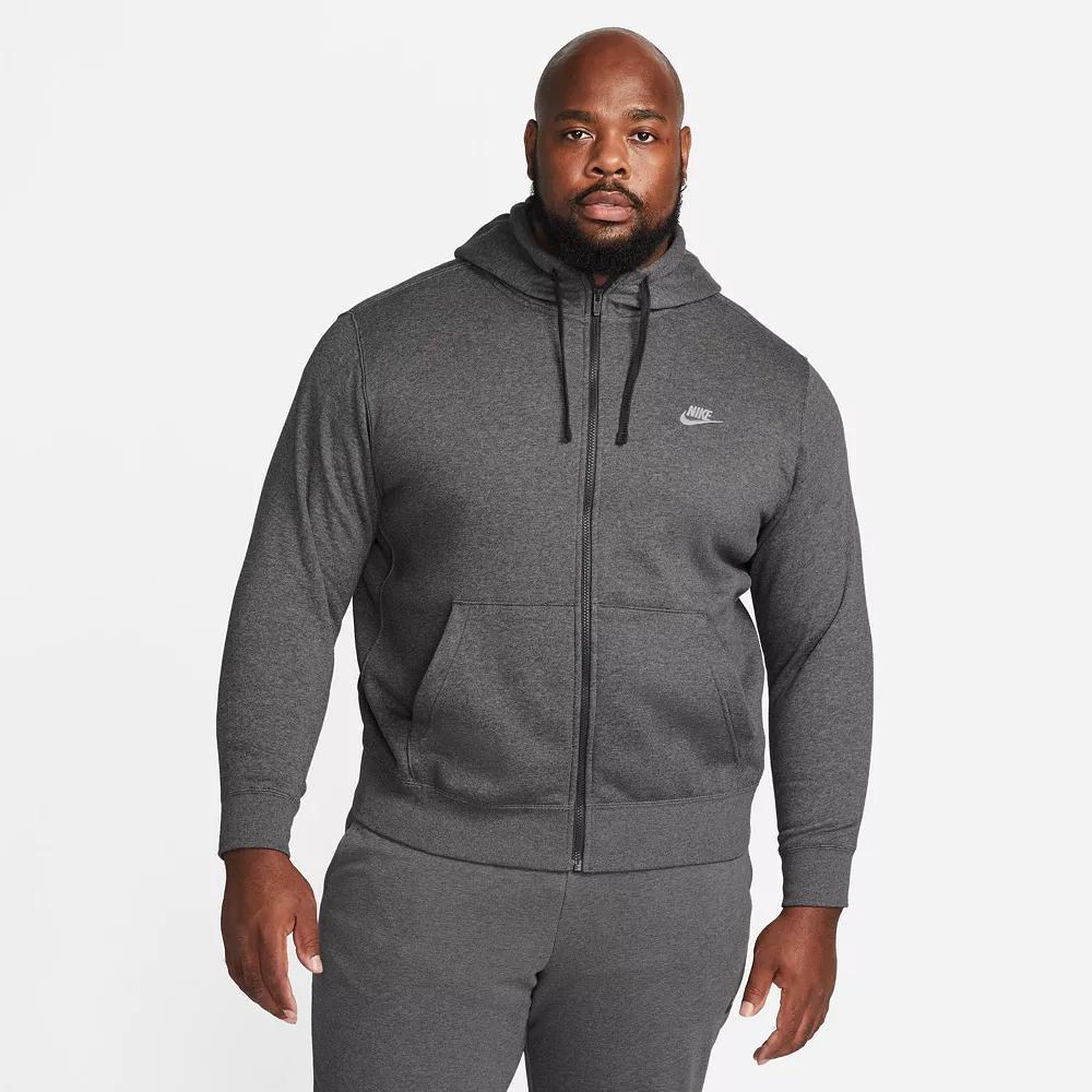 Big & Tall Nike Sportswear Club Fleece Full-Zip Hoodie, Men's, Size: 4XL, Grey Heather Product Image
