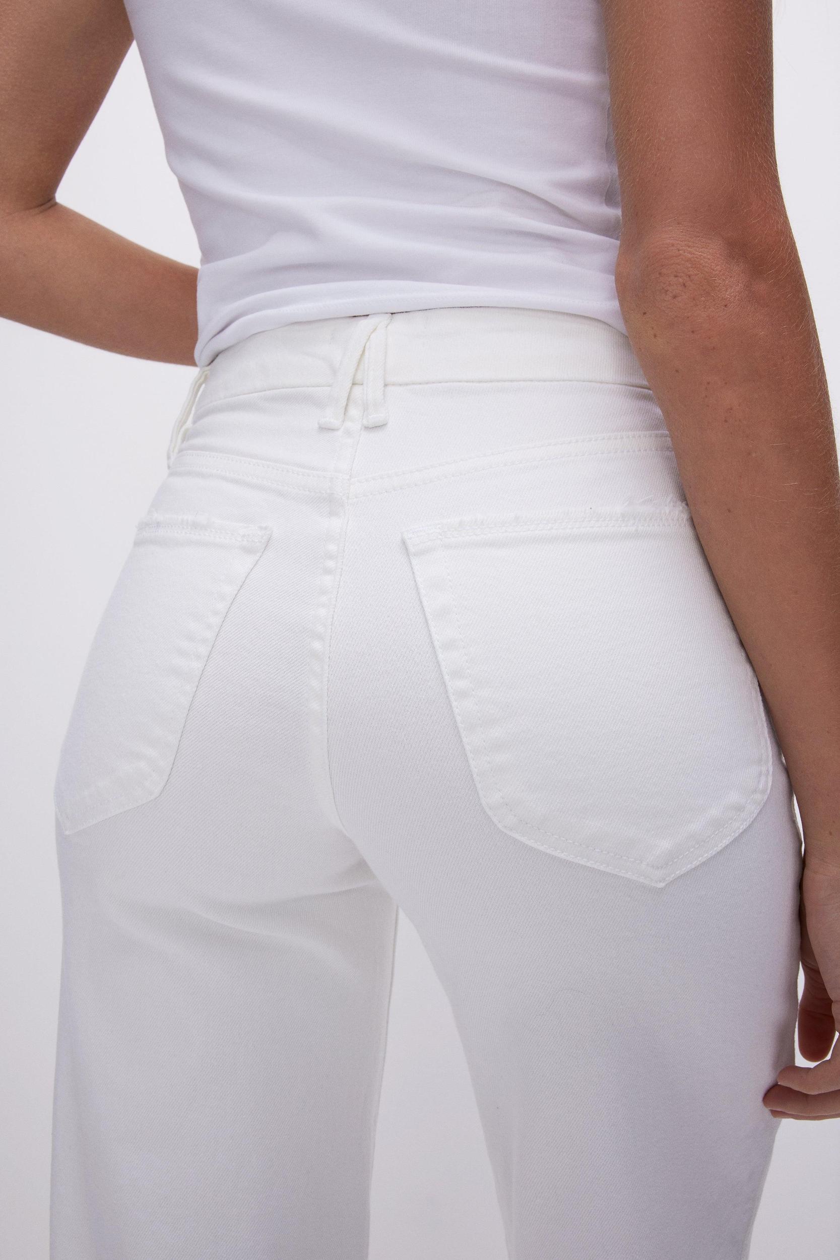 GOOD WAIST CROPPED PALAZZO JEANS | WHITE001 Product Image