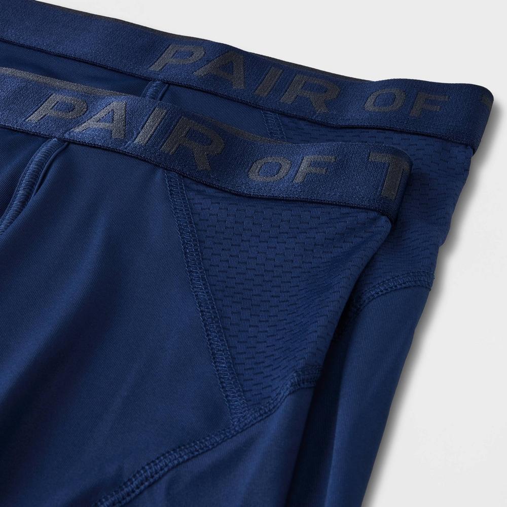 Pair of Thieves Mens SuperCool Boxer Briefs 2pk - Blue L: Polyester & Spandex, Solid Pattern, Knit Construction, Machine Washable Product Image