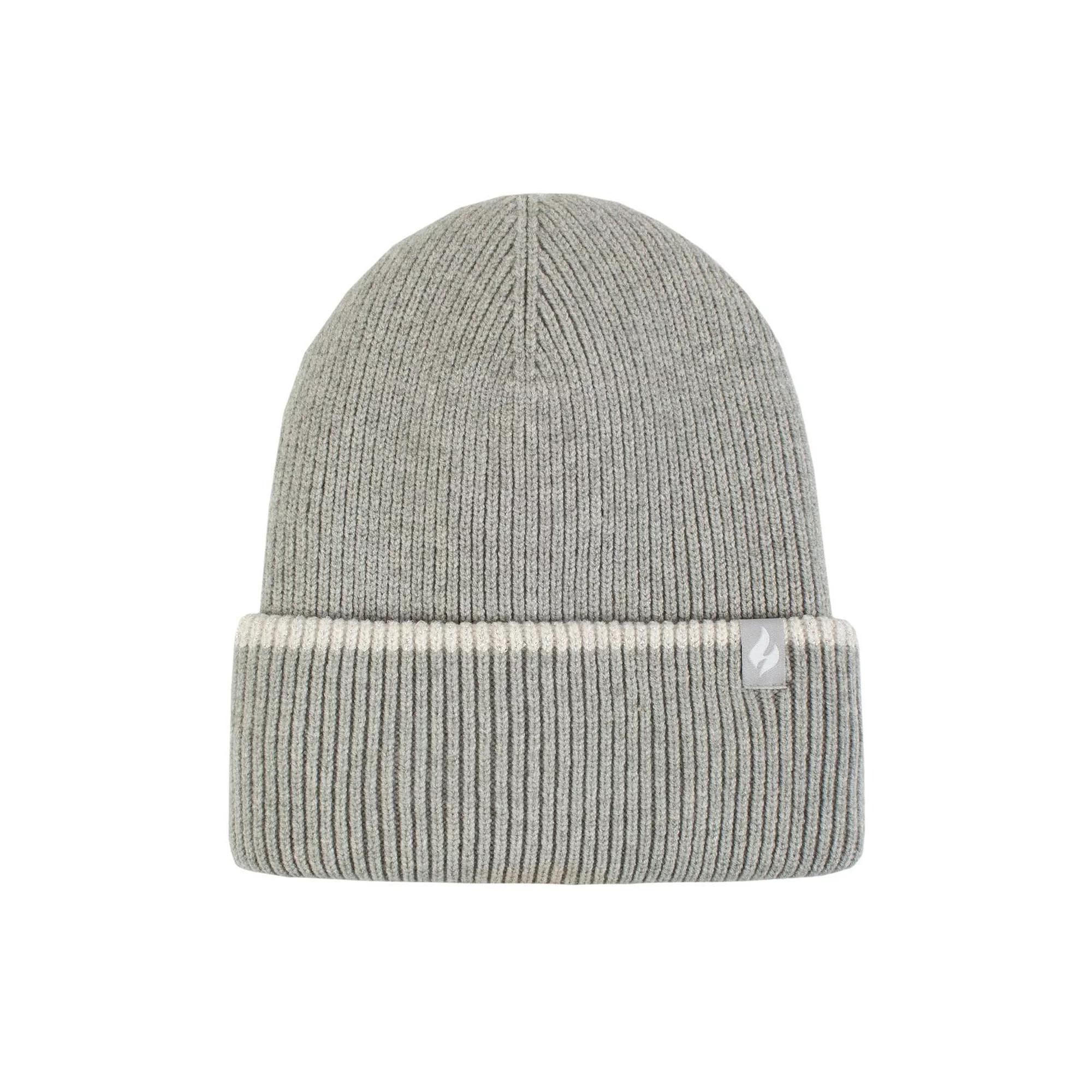 Women's Heat Holders Heatweaver Sparkle Striped Roll Up Hat, Light Gray Product Image