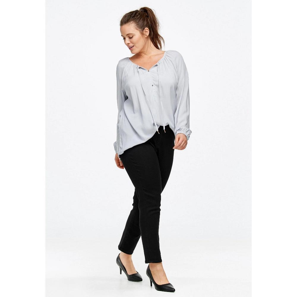 ellos Women's Plus Size Tie Neck Peasant Tunic Product Image