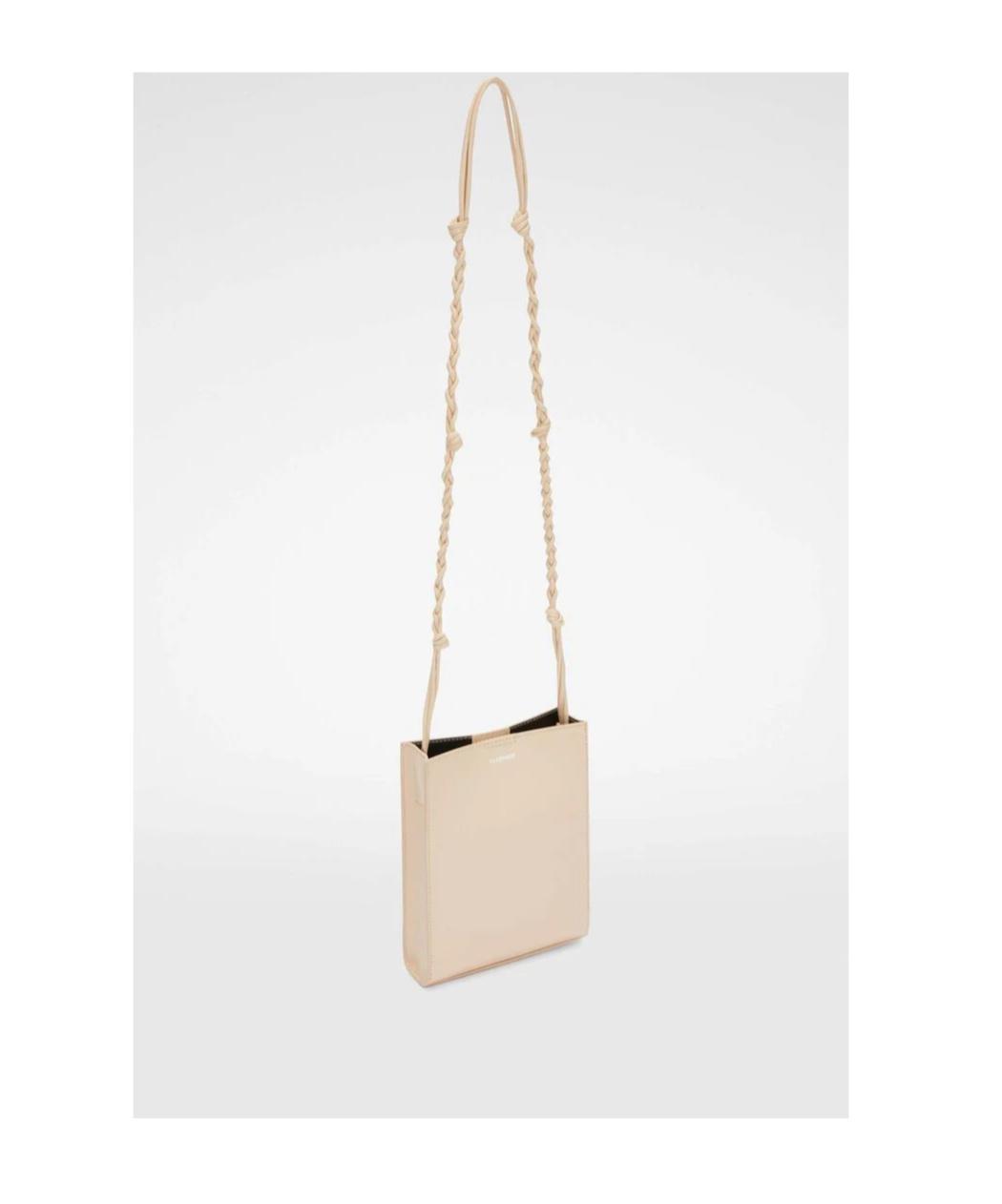 JIL SANDER Logo-print Leather Crossbody Bag In Nude Product Image