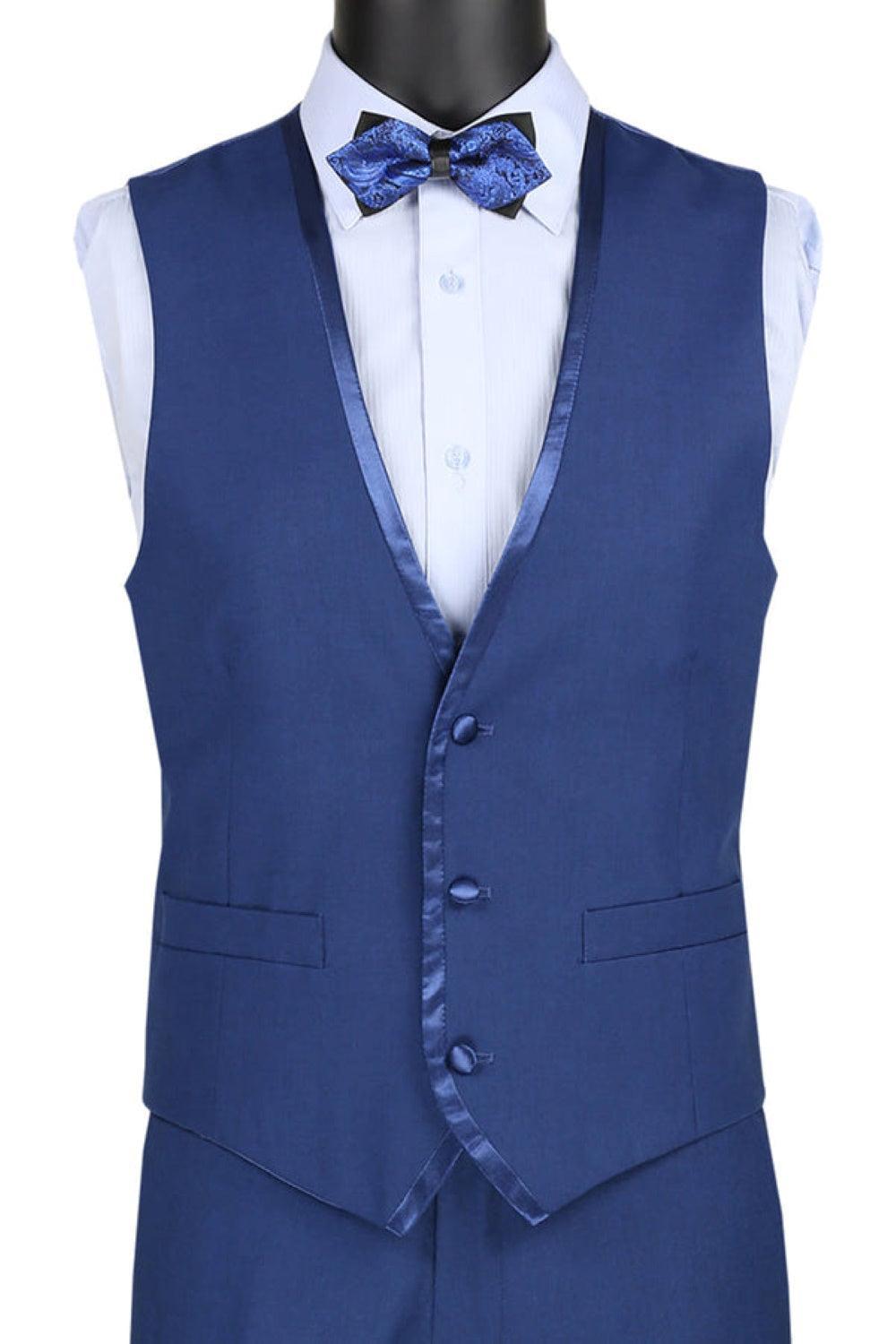 Leonardo Collection - Slim Fit Tuxedo 2 Buttons 3 Piece Suit Blue Product Image
