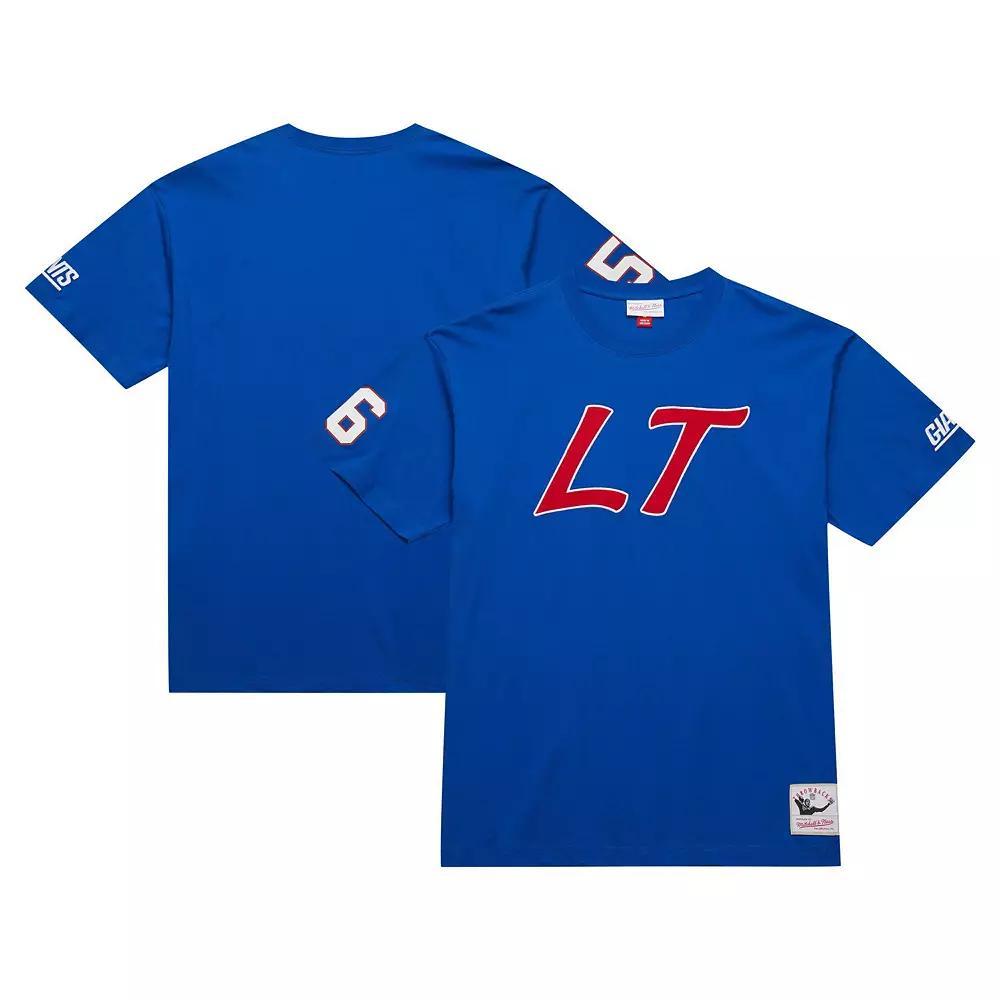 Men's Mitchell & Ness Lawrence Taylor Royal New York Giants Retired Player Nickname T-Shirt, Size: 2XL, Blue Product Image
