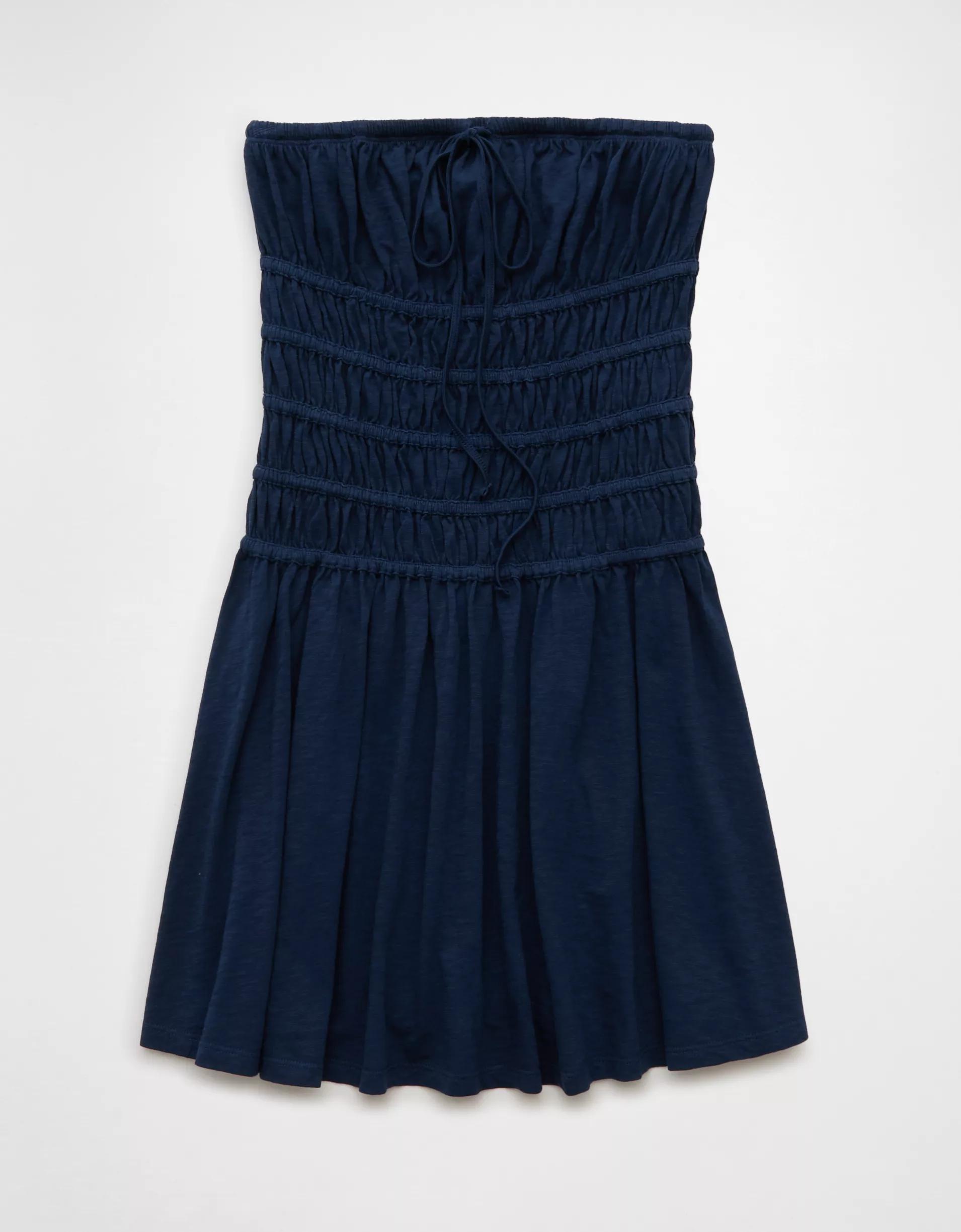AE Sunchaser Knit Strapless Smocked Bodice Mini Dress Product Image