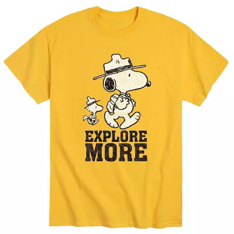 Men's Peanuts Snoopy Explore More Tee, Size: Large, Yellow Product Image