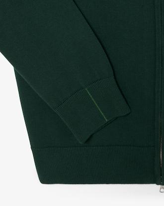 Zipped High Neck Cotton Sweater Product Image