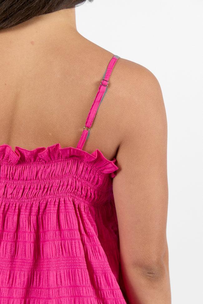 Tidal Tango Pink Textured Shift Romper Dress FINAL SALE Product Image