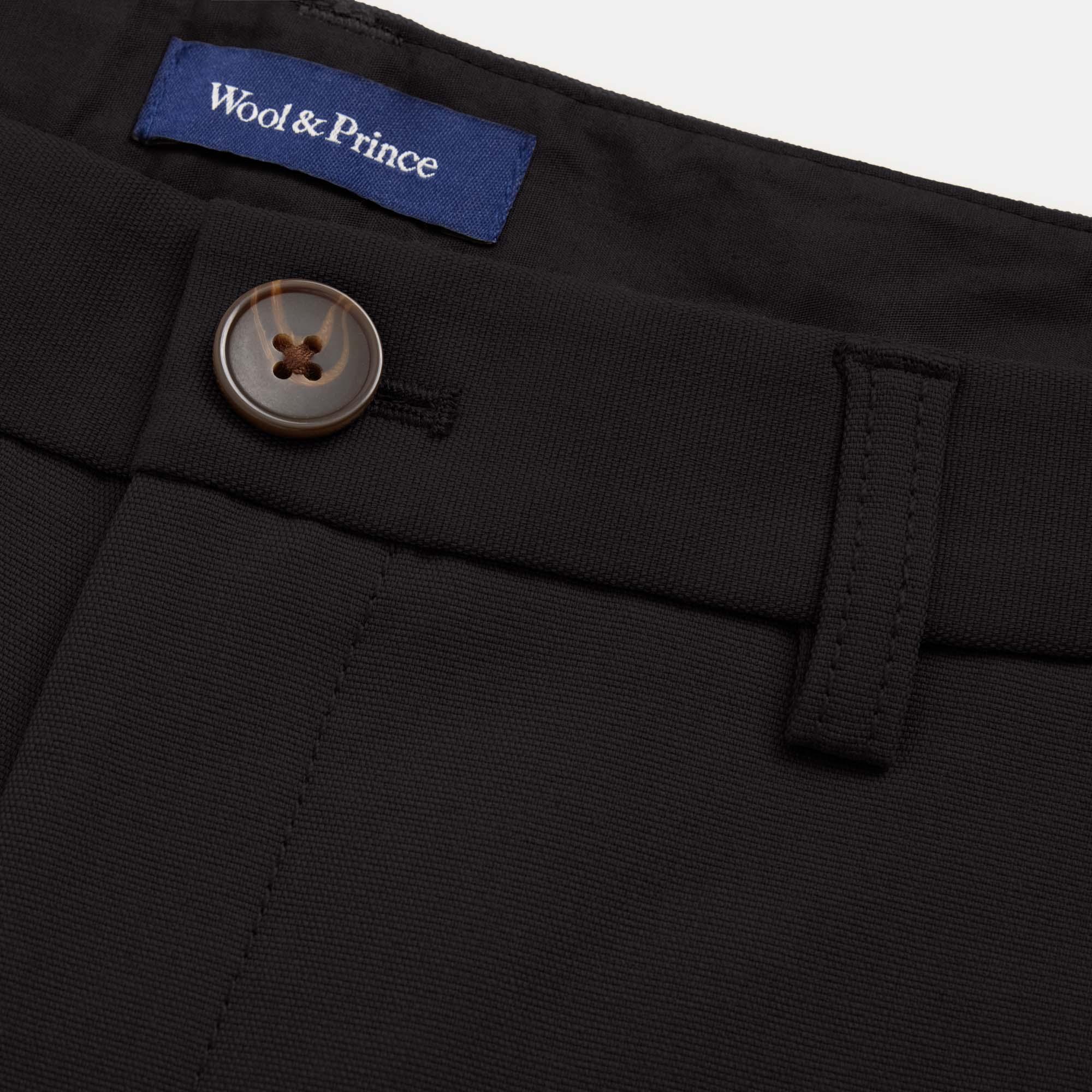 Merino Wool Stretch Canvas Shorts | Black Product Image