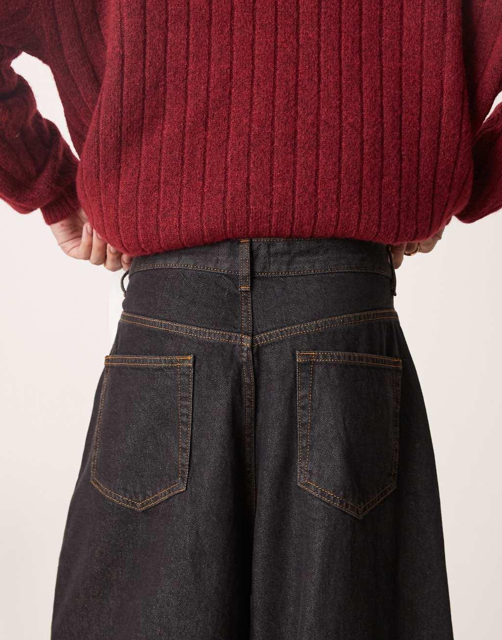 ASOS DESIGN oversized baggy jeans in raw denim  Product Image