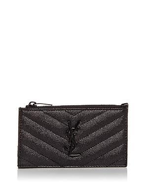 Saint Laurent Cassandre Matelasse Fragments Zipped Card Case Product Image