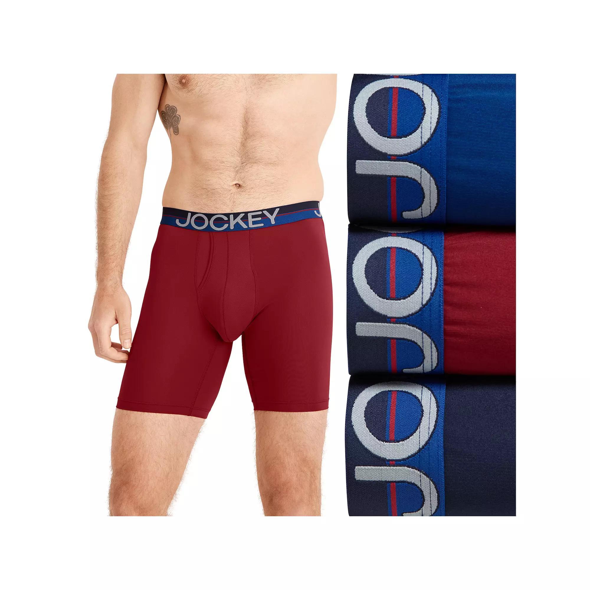 Mens Jockey 3-Pack Infinite Cool Microfiber Stretch 8 Long Leg Boxer Brief Product Image