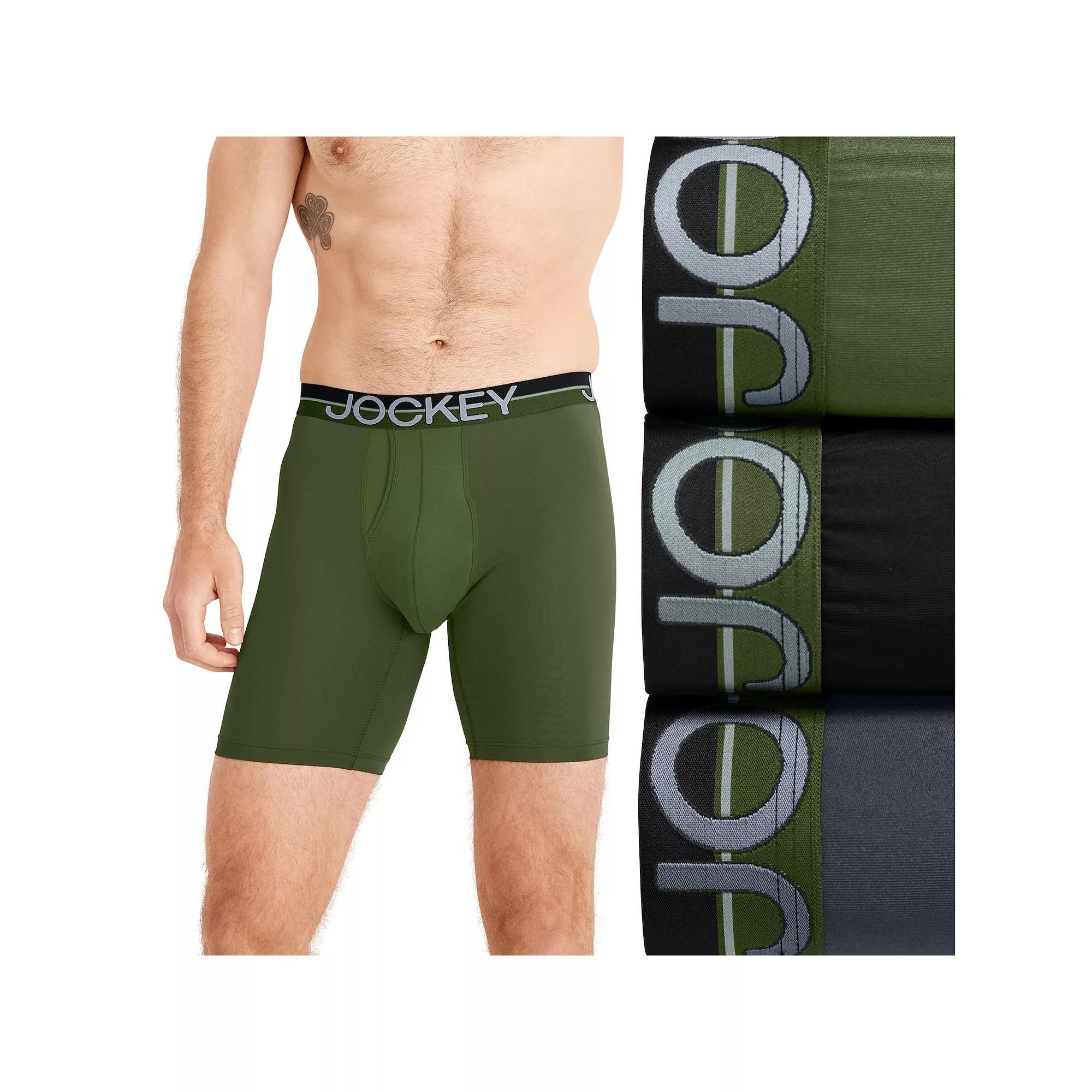 Mens Jockey 3-Pack Infinite Cool Microfiber Stretch 8 Long Leg Boxer Brief Product Image