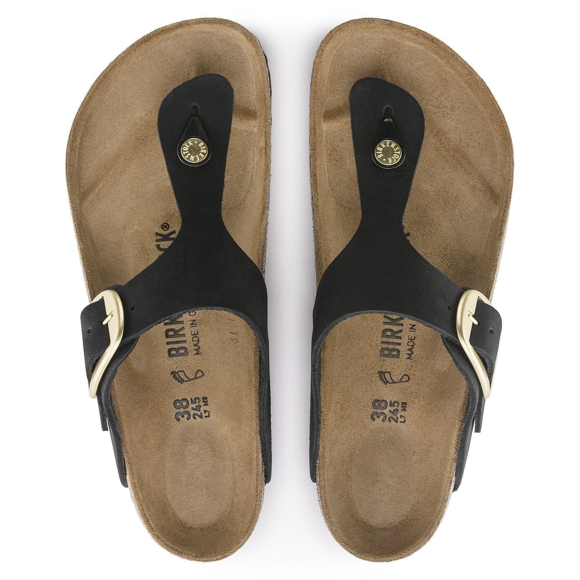 Gizeh Big Buckle Nubuck Leather Black Product Image