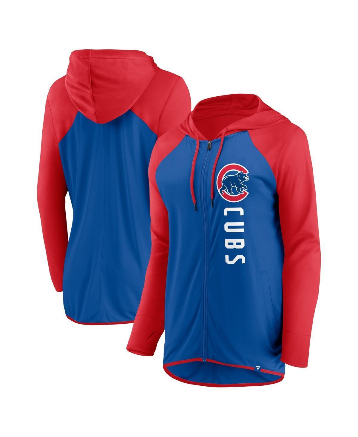 Women's Fanatics Branded Royal/Red Chicago Cubs Forever Fan Full-Zip Hoodie Jacket, Size: Large, Blue Product Image