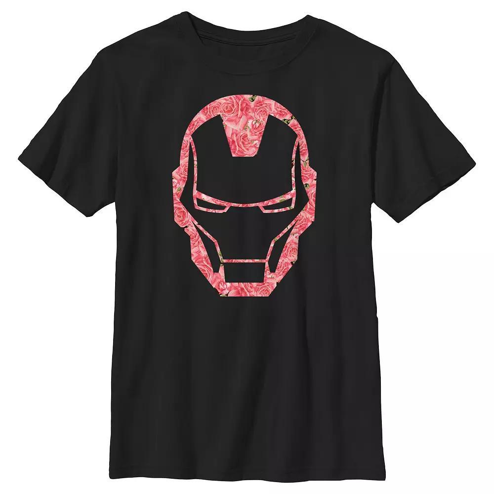 Boys 8-20 Iron Man Roses Filled Helmet Graphic Tee, Boy's, Size: XL, Black Product Image