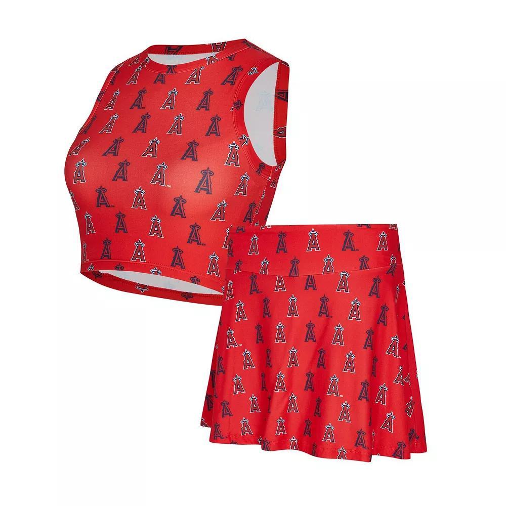 Women's Concepts Sport  Red Los Angeles Angels Knit Tank Top & Skort Set, Size: Medium Product Image