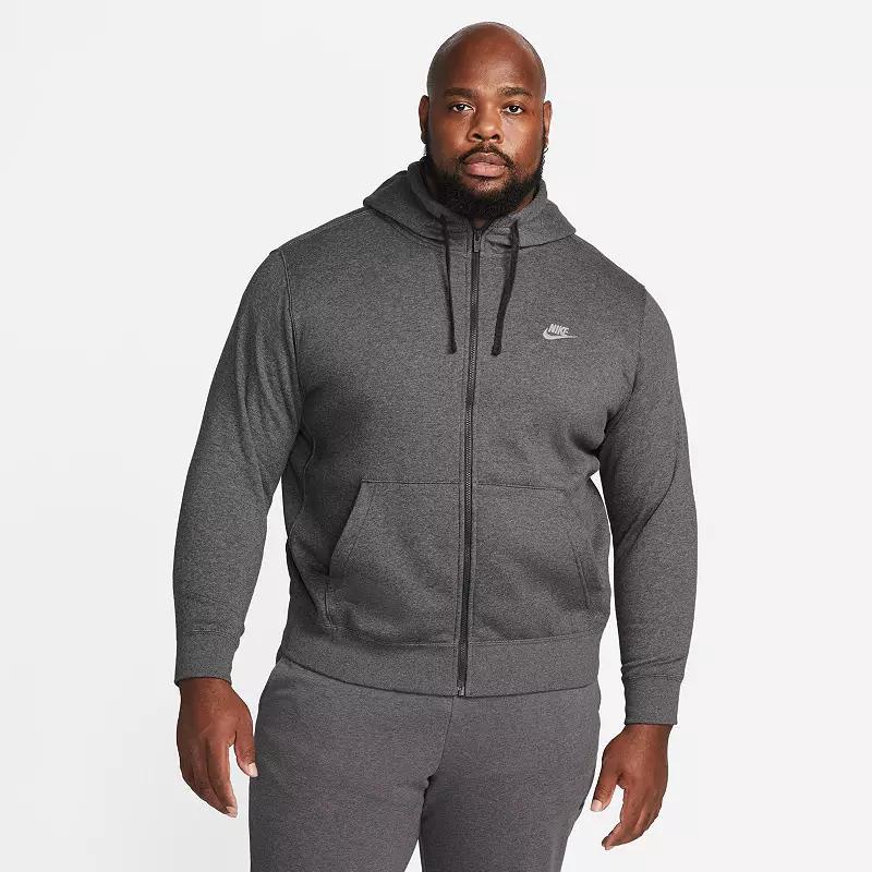 Big & Tall Nike Sportswear Club Fleece Full-Zip Hoodie, Men's, Size: 4XL, Grey Heather Product Image