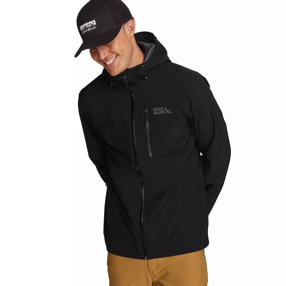 Men's Eddie Bauer Cloud Cap Stretch Rain Jacket, Size: Small, Black Product Image