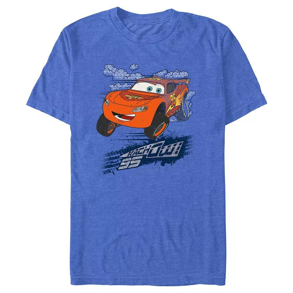 Disney / Pixar's Cars Lightning McQueen Kachouw! Men's Graphic Tee, Size: XS, Royal Grey Product Image