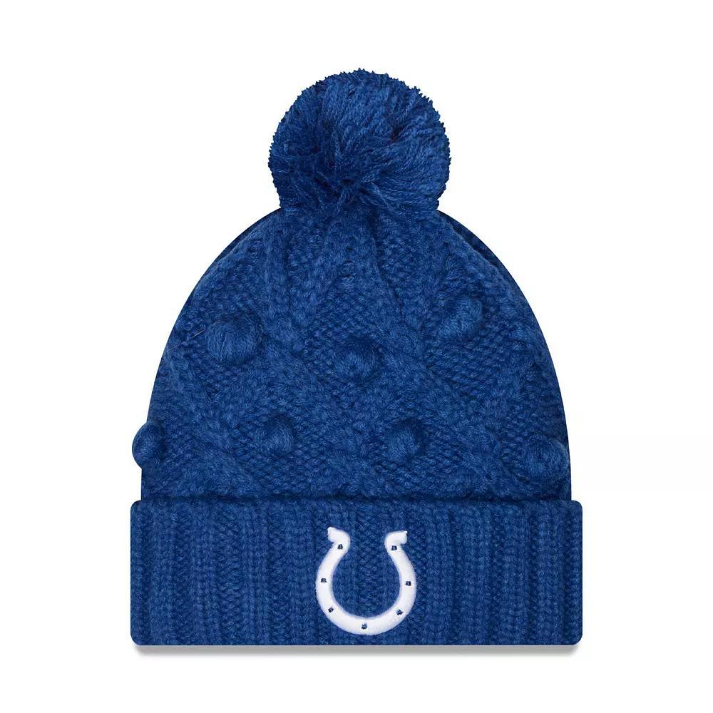 Women's New Era Royal Indianapolis Colts Toasty Cuffed Knit Hat with Pom, Blue Product Image