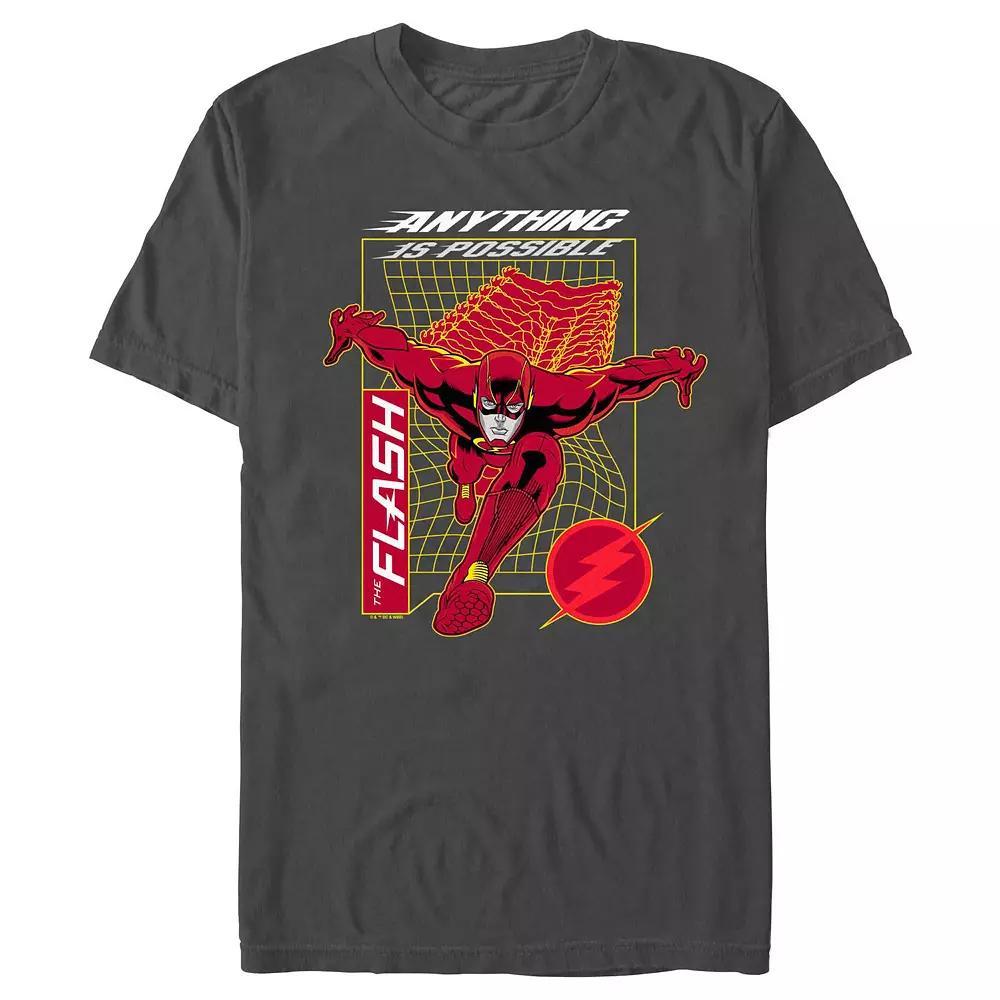 Men's The Flash Anything Is Possible Graphic Tee, Size: Medium, Grey Product Image