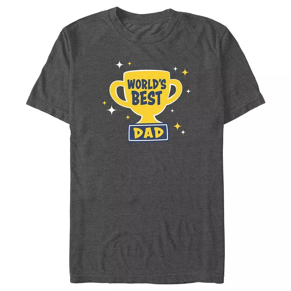 Big & Tall World's Best Dad Trophy Graphic Tee, Men's, Size: 3XL Tall, Grey Heather Product Image