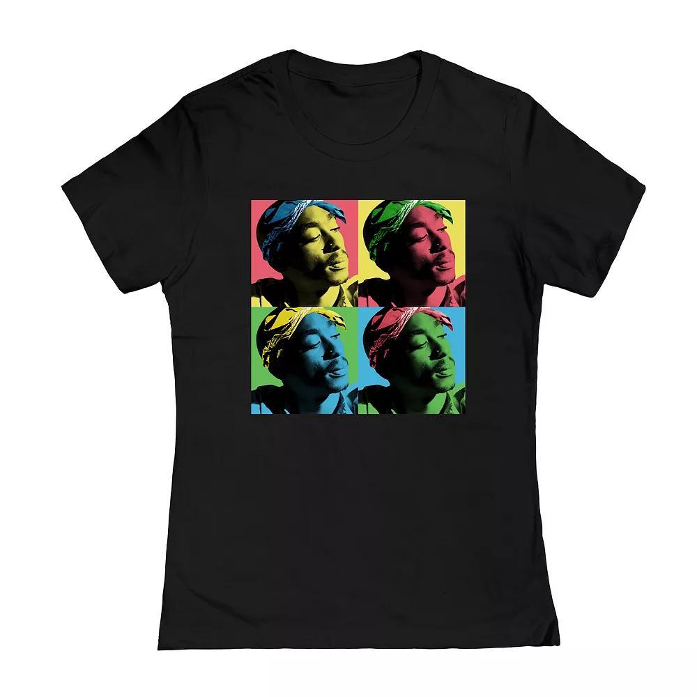 Juniors' Tupac Praying Hands Graphic Tee, Girl's, Size: Medium, Grey Product Image