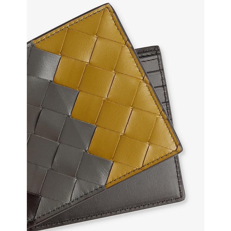 BOTTEGA VENETA Mens  Intrecciato-weave Leather Bifold Walet In Fondant-lap-lim/fo-s Product Image