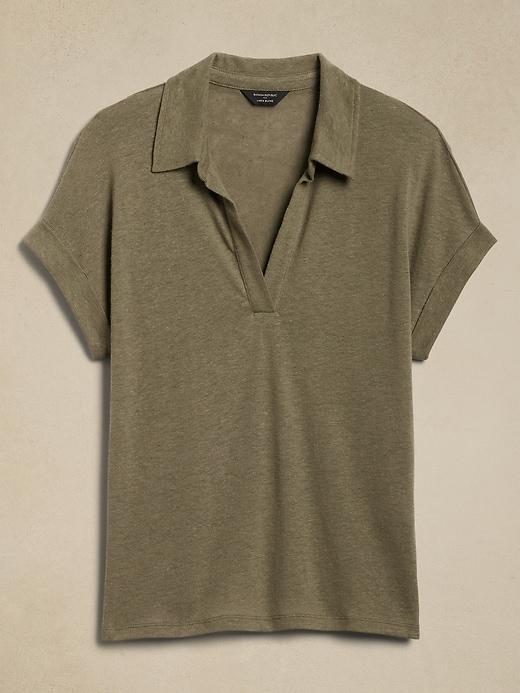 Linen-Blend Polo Product Image