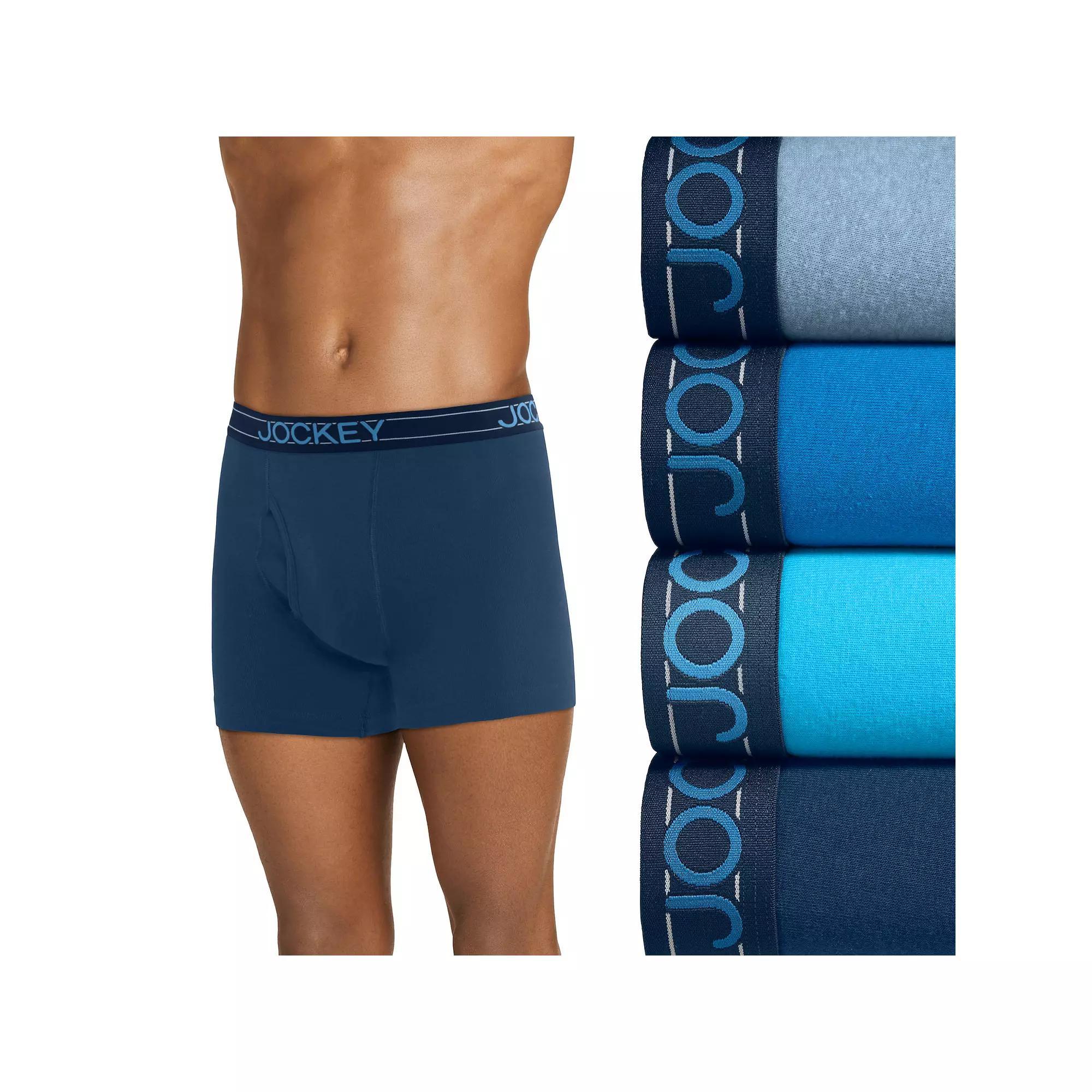 Men's Jockey® 5-Pack Cotton Blend Brief, Size: Large, Blue Red Product Image