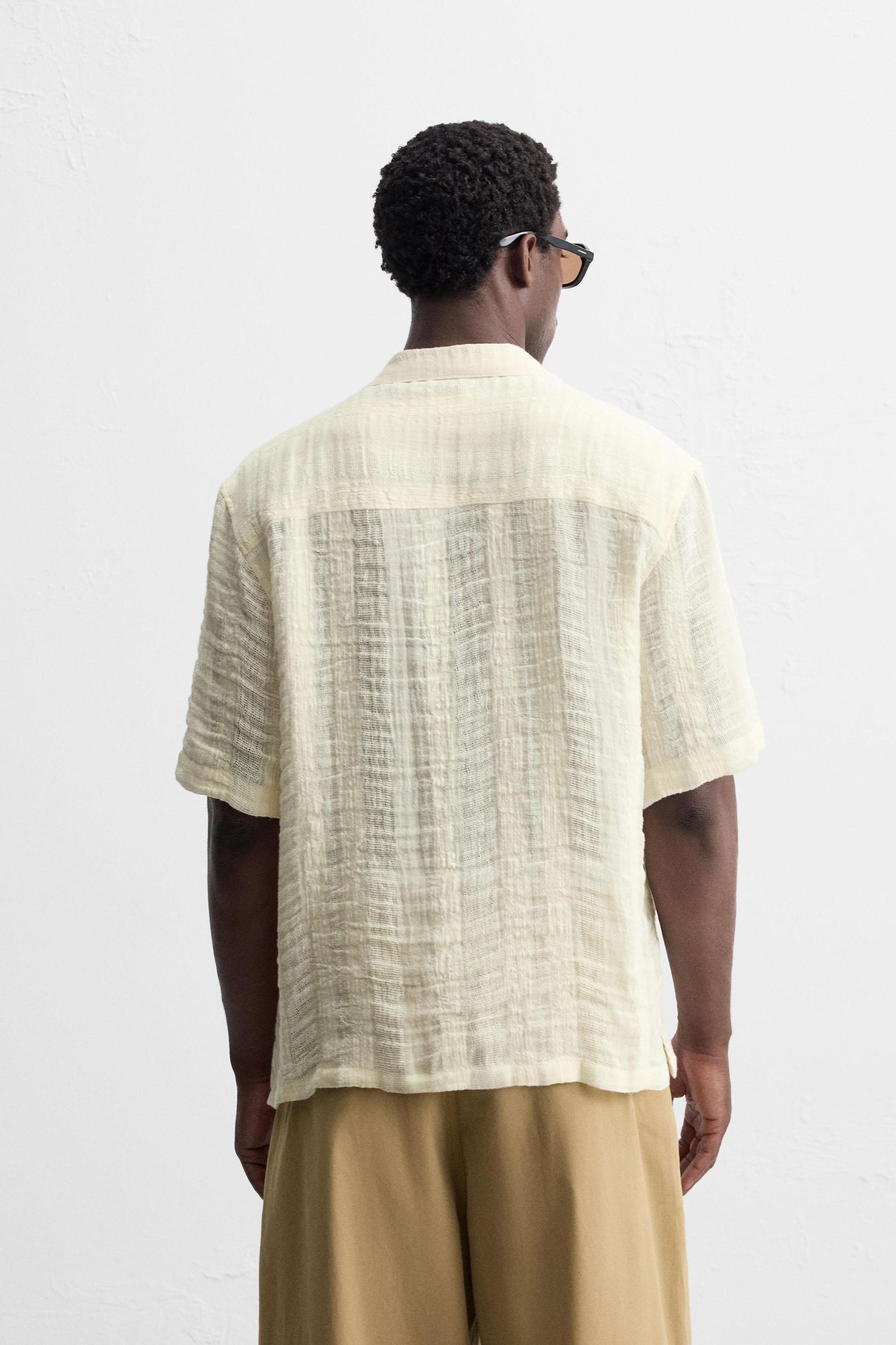 COTTON LINEN JACQUARD SHIRT Product Image