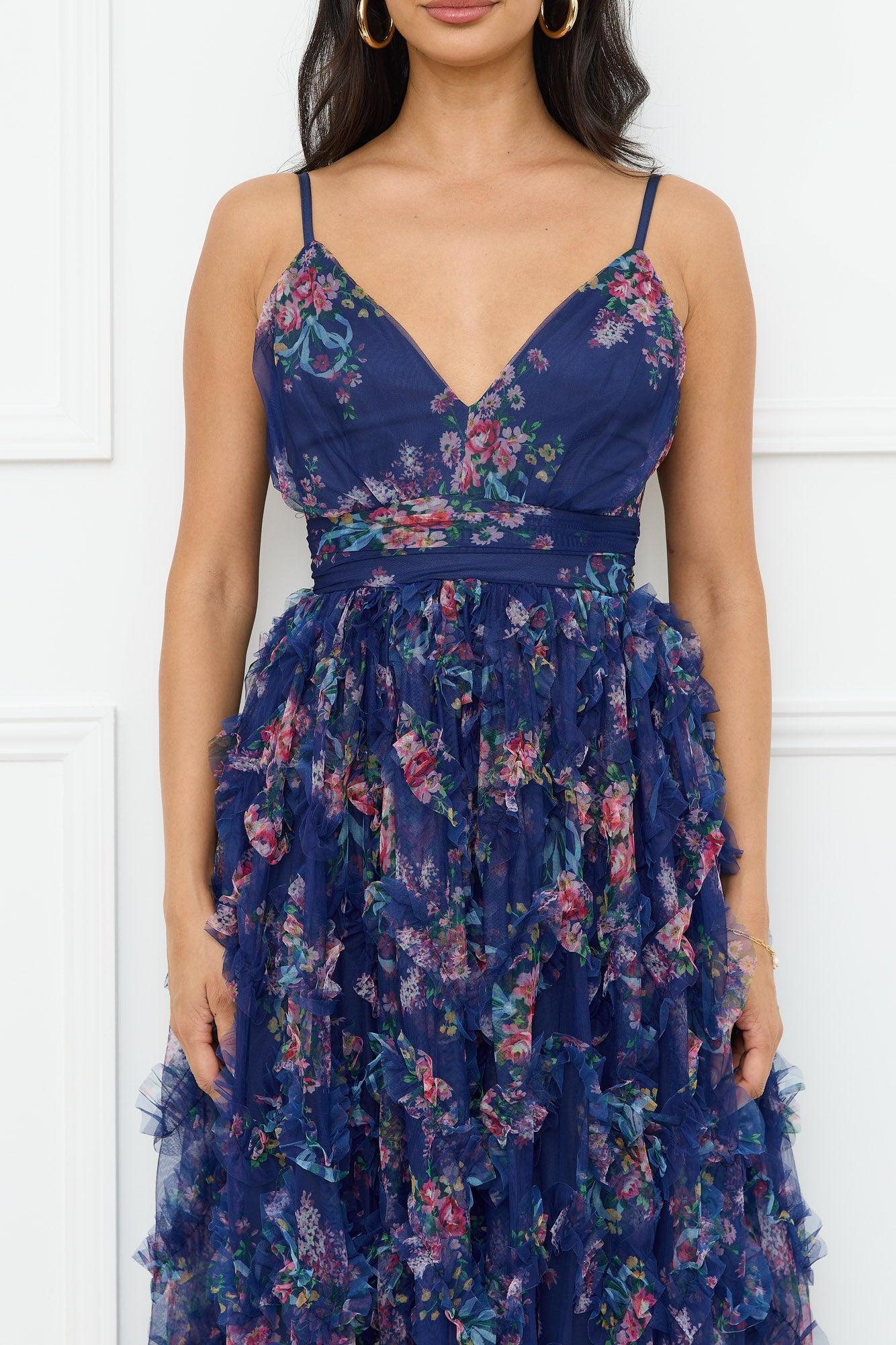 Dreaming Willow Maxi Dress Navy Product Image