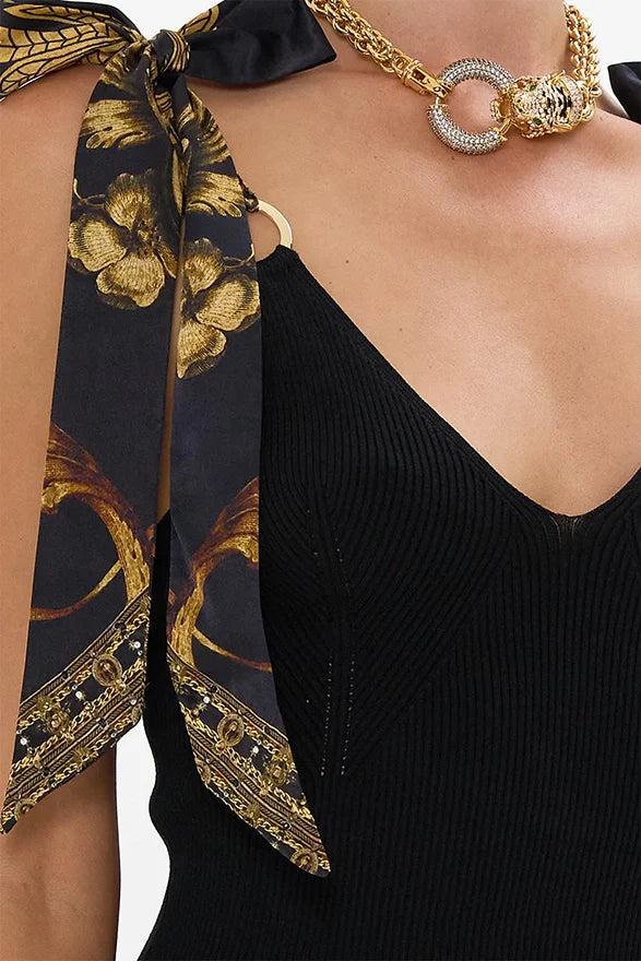 CAMILLA Long Knit Dress With Silk Ties - Medium -SALE Product Image