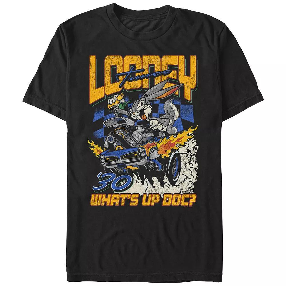 Men's Looney Tunes Bugs Bunny Racer Graphic Tee, Size: Large, Black Product Image