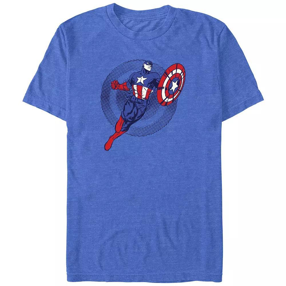 Big & Tall Marvel Captain America Ready To Fight Graphic Tee, Men's, Size: Large Tall, Royal Grey Product Image