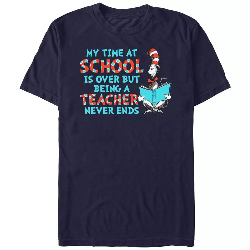 Men's Dr. Seuss Being A Teacher Never Ends Graphic Tee, Size: XS, Blue Product Image