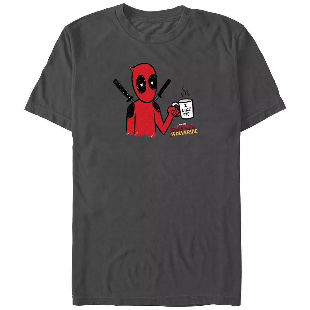 Men's Deadpool And Wolverine Coffee Mug Graphic Tee, Size: Small, Grey Product Image