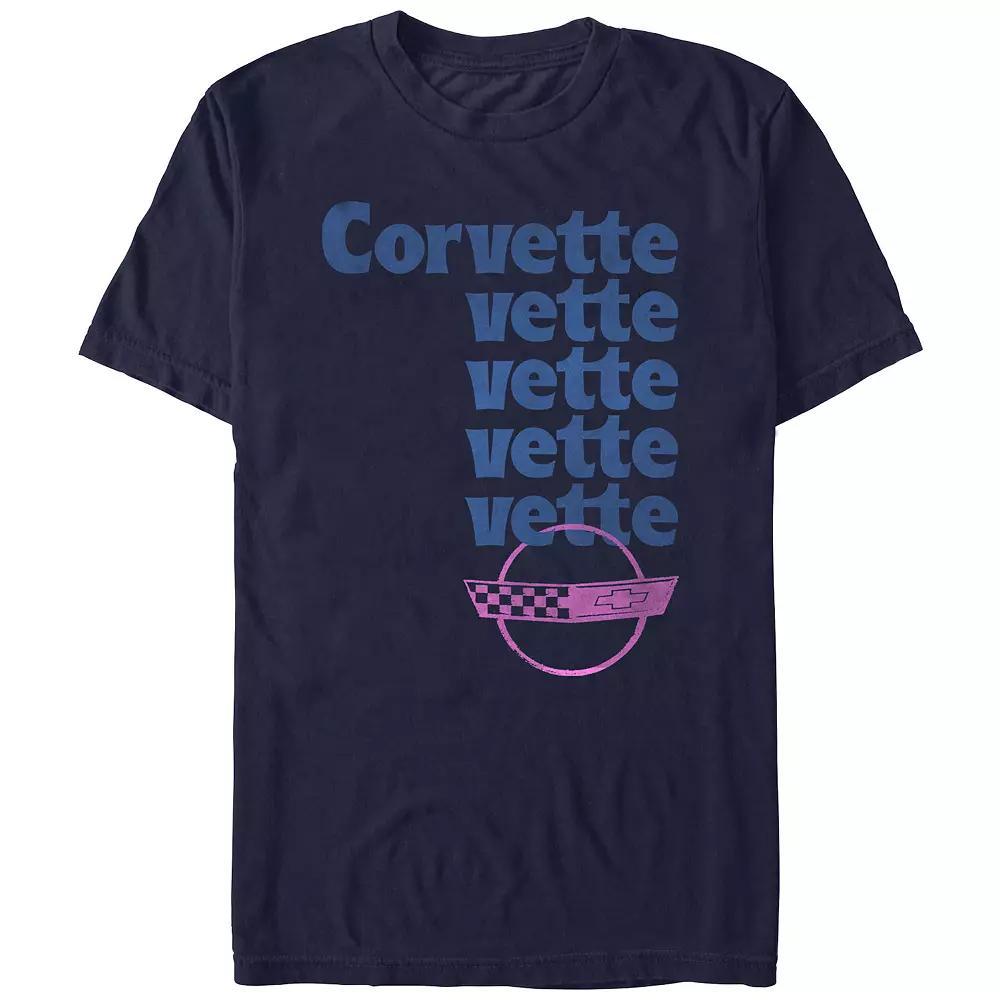 Men's Corvette Vette Stack Graphic Tee, Size: Medium, Blue Product Image
