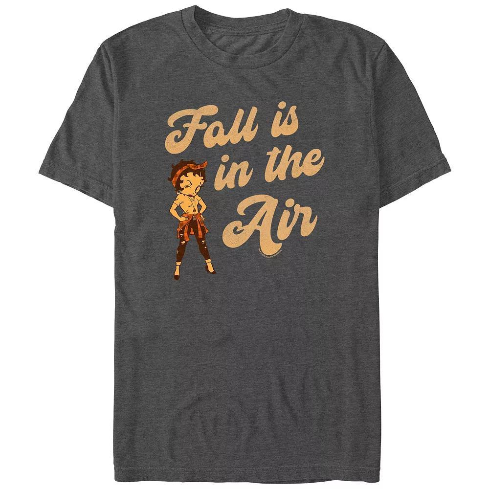 Men's Betty Boop Fall Is In The Air Graphic Tee, Size: Medium, Grey Heather Product Image