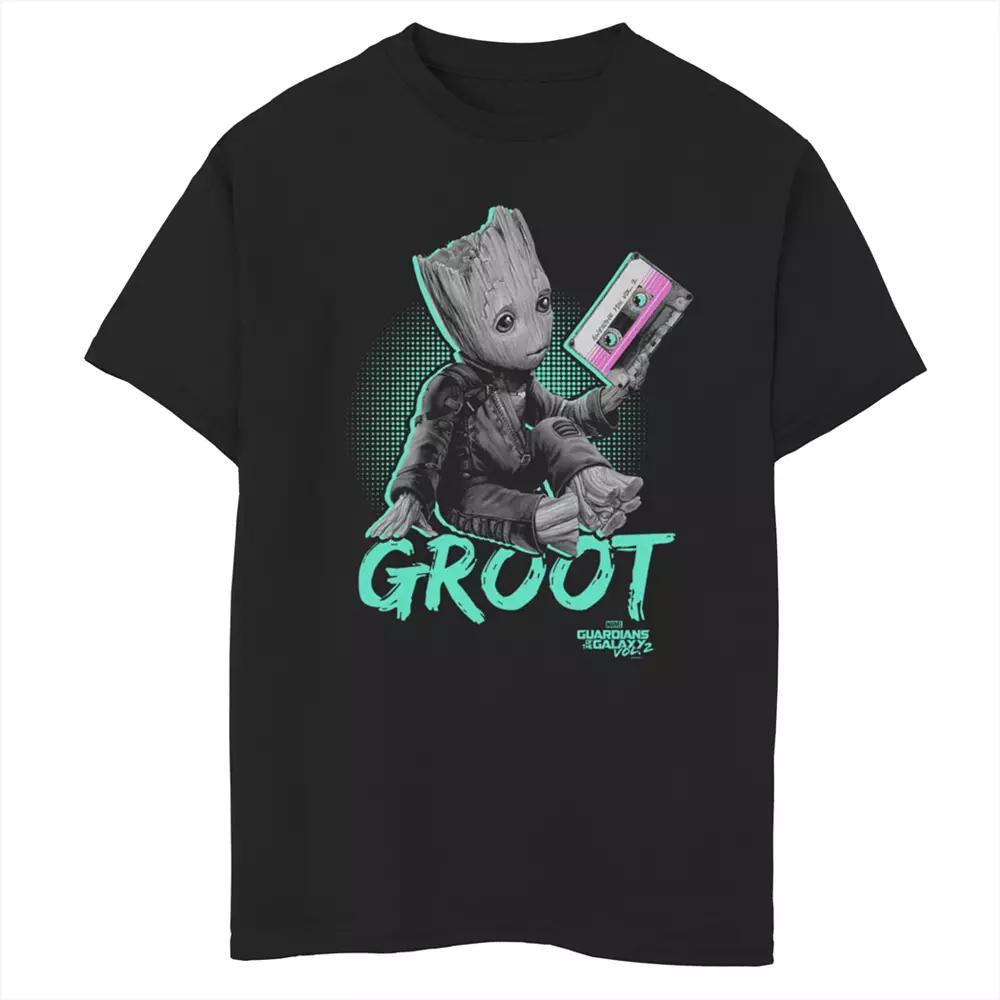 Men's Marvel Guardians of the Galaxy 2 Baby Groot Neon Graphic Tee, Size: Medium, Black Product Image
