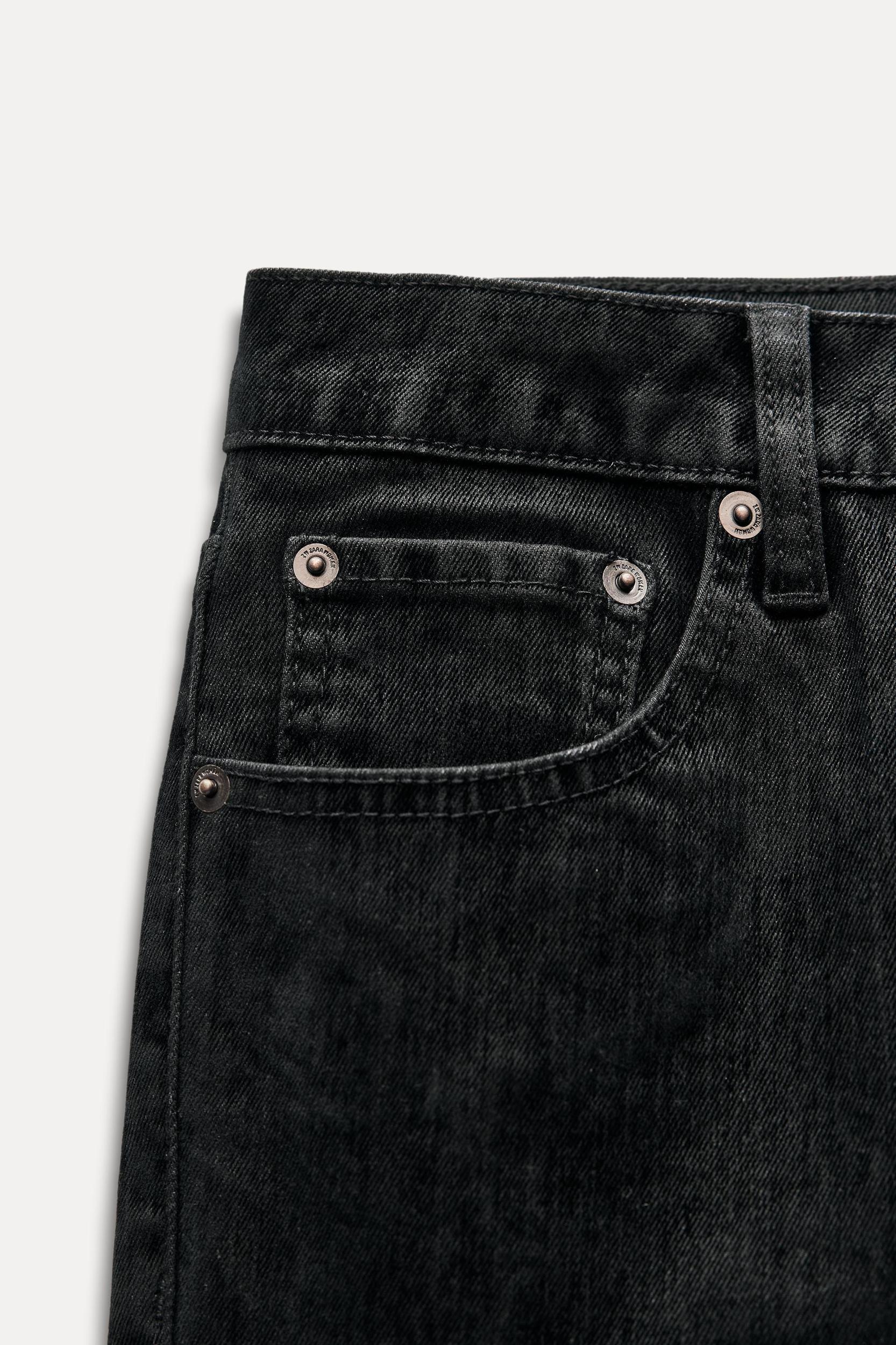 ZW COLLECTION HIGH WAIST CROPPED BOOTCUT FLOCKED JEANS Product Image