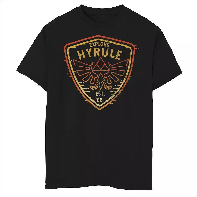 Boys 8-20 Nintendo Zelda Explore Camp Hyrule Crest Shield Graphic Tee, Boy's, Size: Medium, Black Product Image
