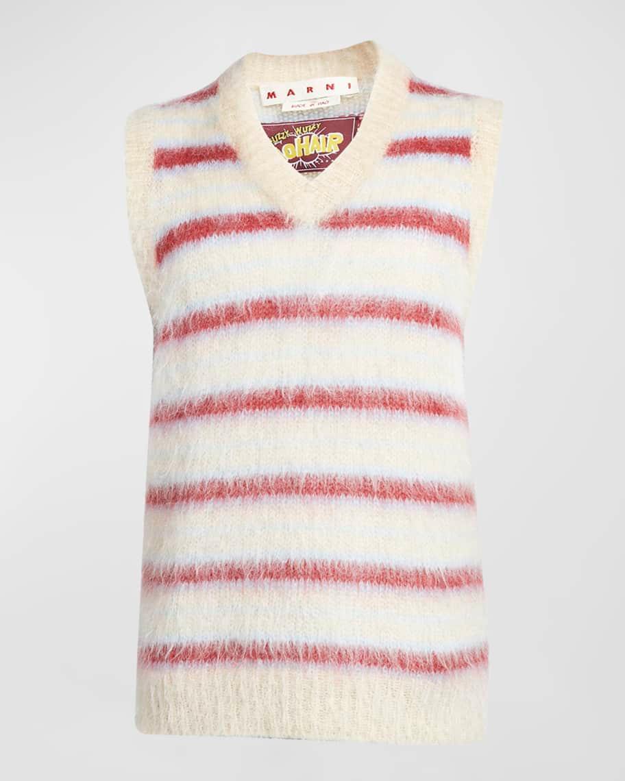 Mens Shaggy Block Stripe Sweater Vest Product Image
