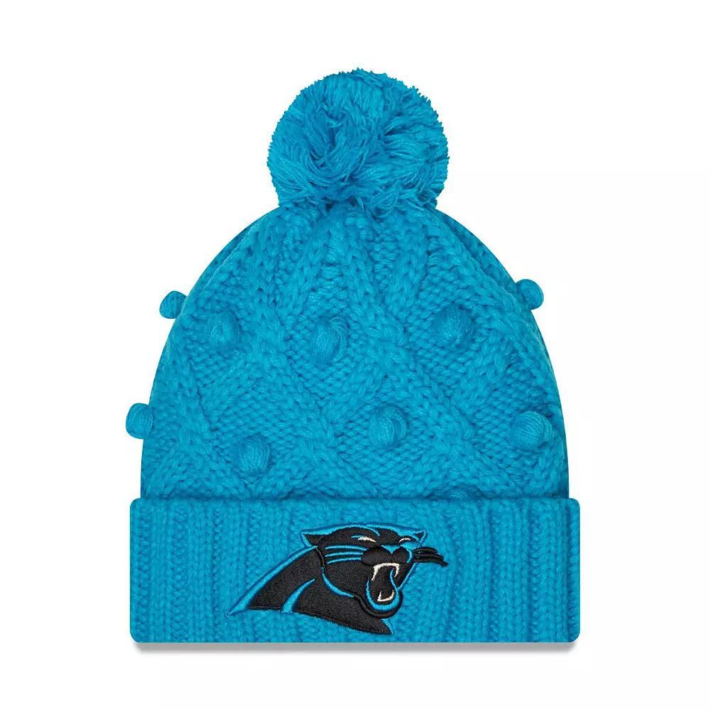 Womens New Era Carolina Panthers Toasty Cuffed Knit Hat with Pom Product Image