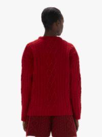 CABLE KNIT CREWNECK SWEATER in red | JW Anderson US  Product Image