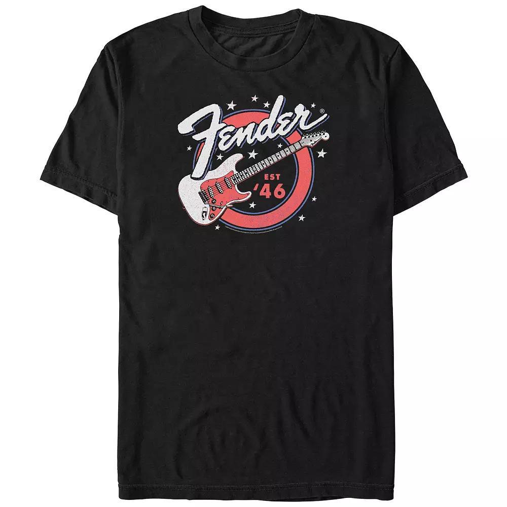 Big & Tall Fender Red White And Blue Est. 1946 Graphic Tee, Men's, Size: 4XL Tall, Black Product Image