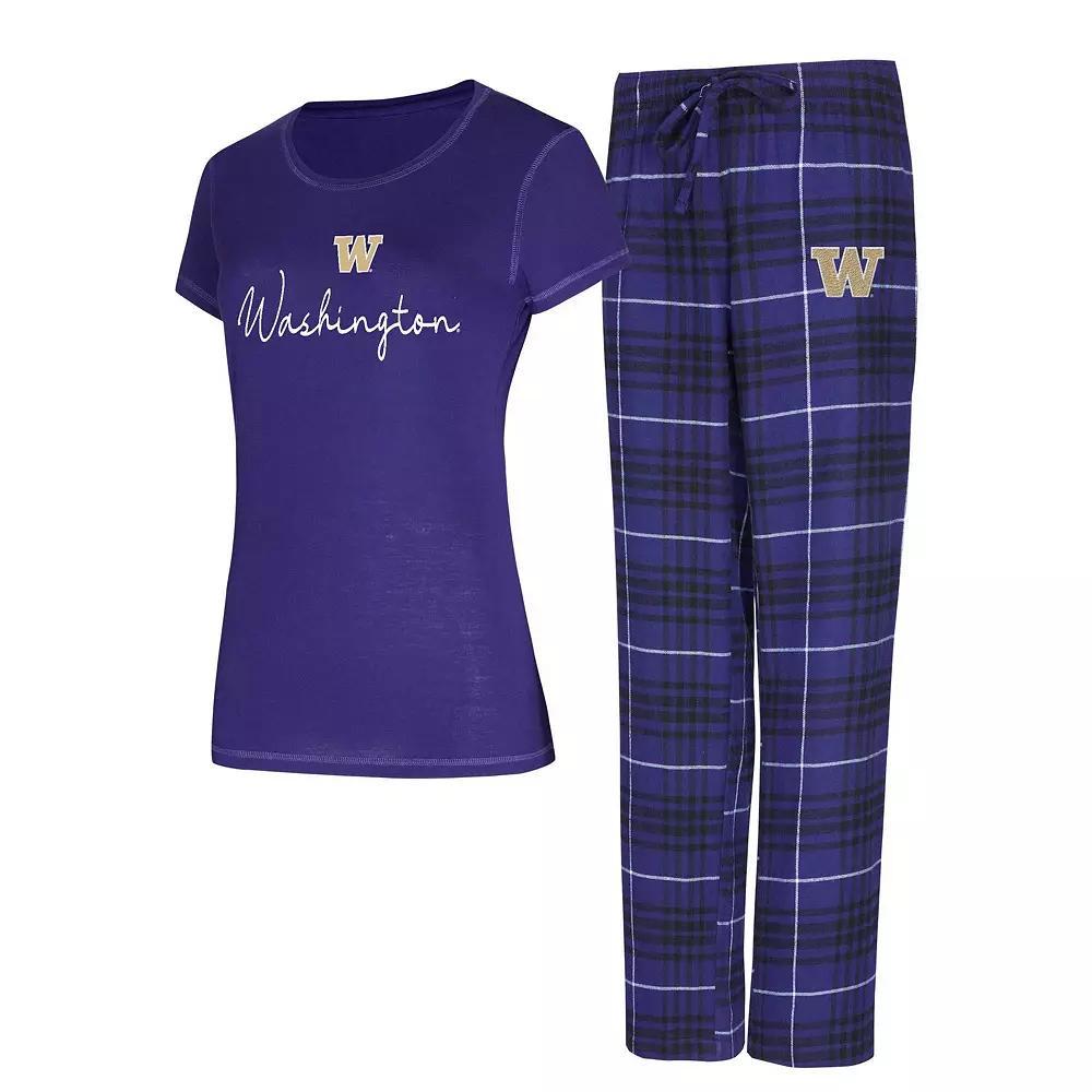 Women's Concepts Sport  Purple Washington Huskies Vector T-Shirt & Flannel Pants Sleep Set, Size: XL Product Image