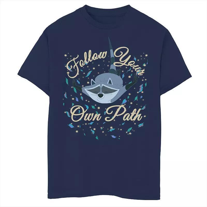 Disney's Pocahontas Meeko Boys 8-20 Follow Your Own Path Text Tee, Boy's, Size: Large, Blue Product Image